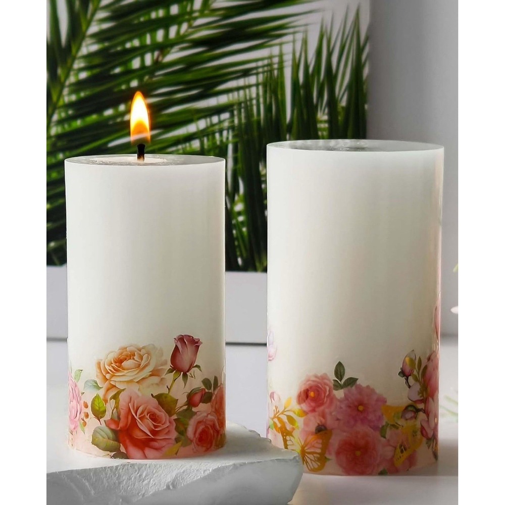 2 Pack Long Pillar Mold Silicone Cylinder Candle Soap Making DIY Crafts Set